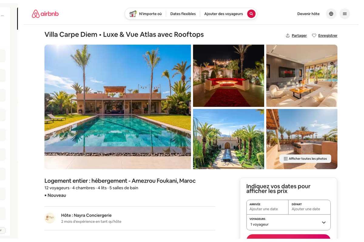 Annonce Airbnb d'un membre