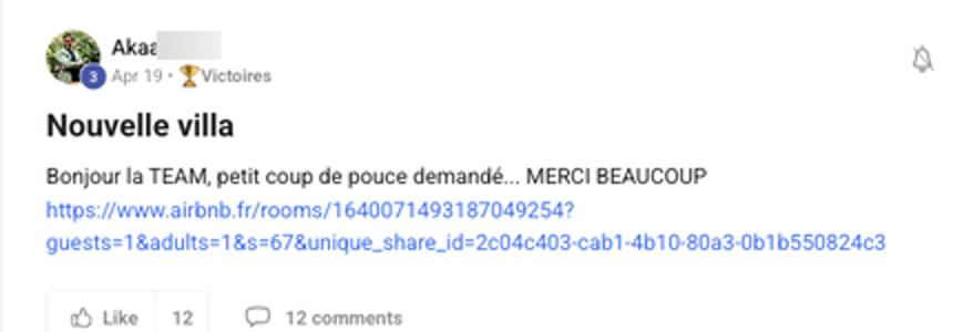 Le message du membre