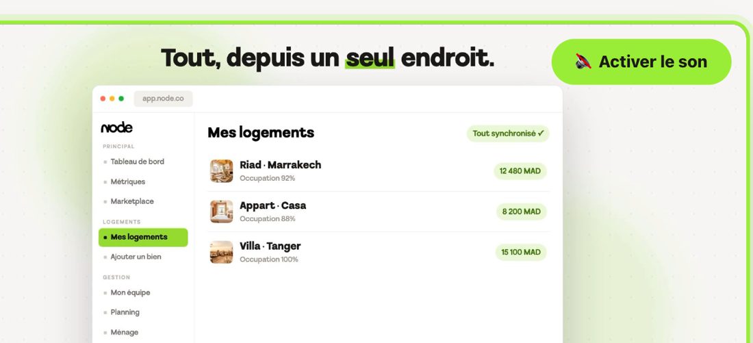 Tes logements dans Node